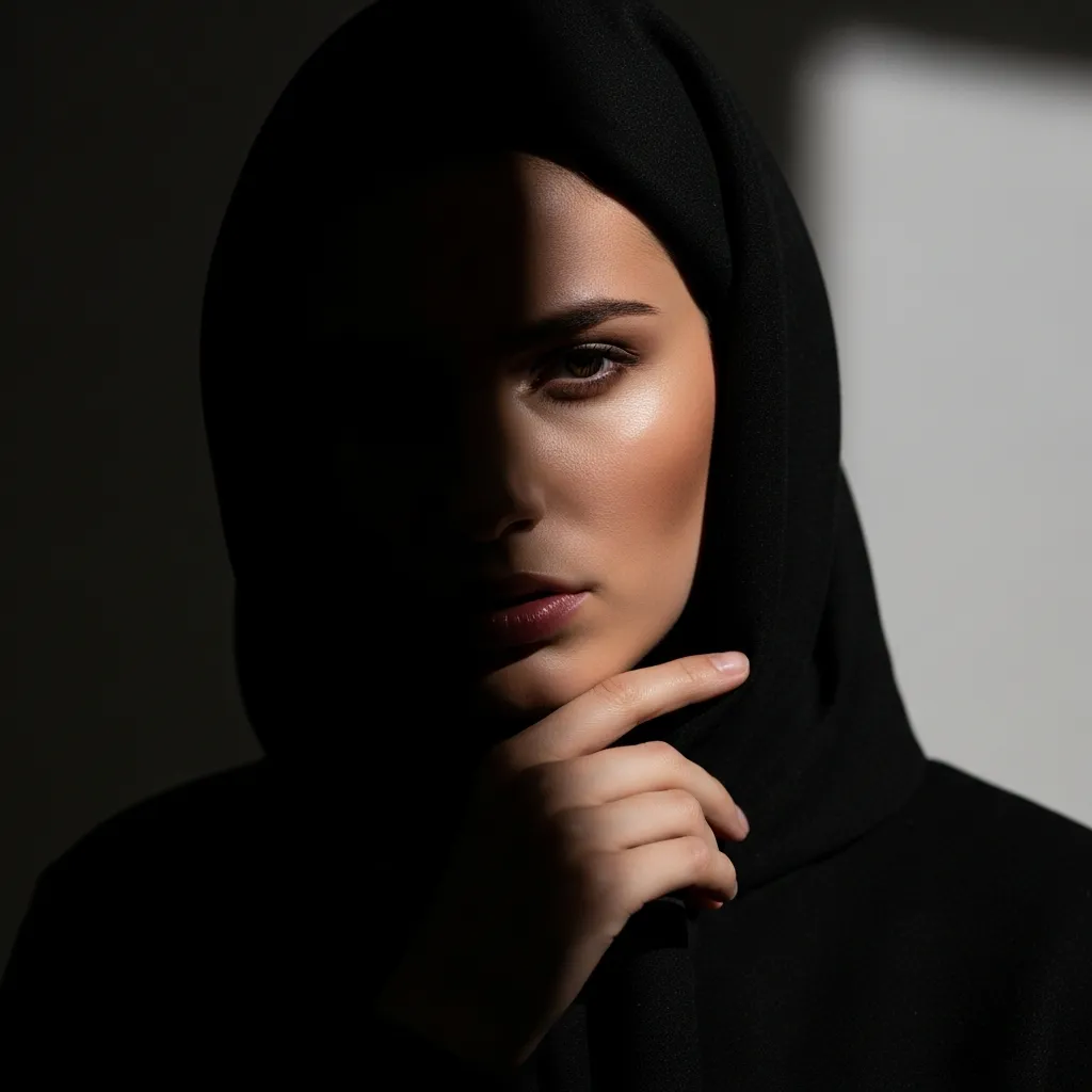 Studio portretfotografie met dramatische belichting